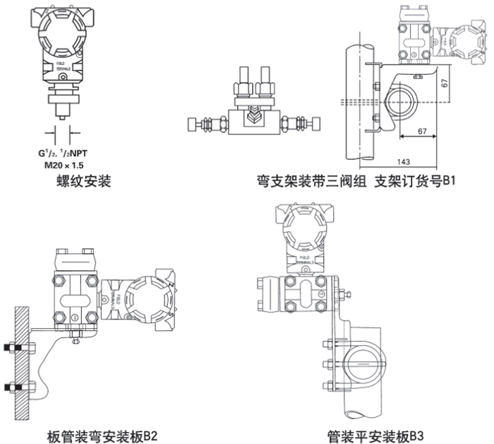 二氧化碳液位計(jì)安裝方式示意圖